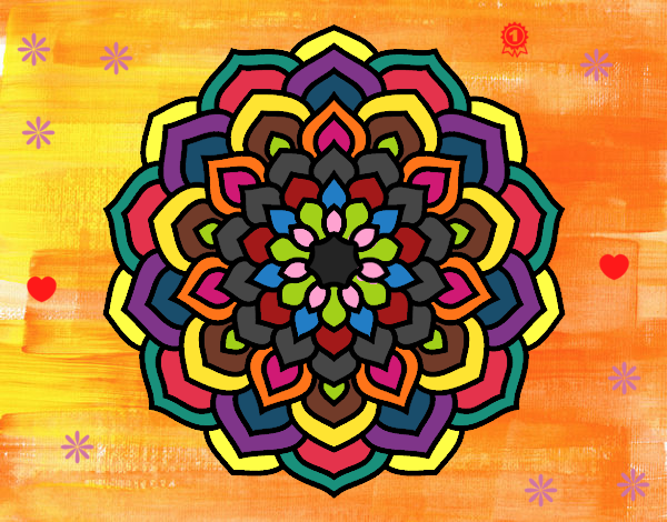 Desenho Mandala pétalas de flores pintado por Viany