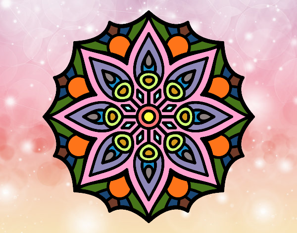Desenho Mandala simetria simples pintado por Viany