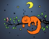 Desenho O gato ea luna pintado por luanah 