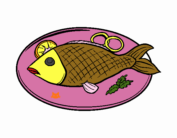 Desenho Placa de peixes pintado por luzinda
