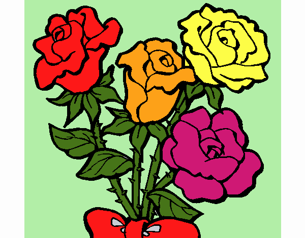 Desenho Ramo de rosas pintado por Craudia
