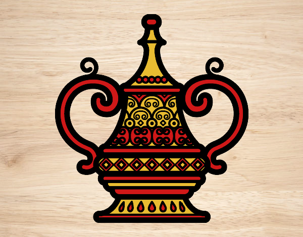 Desenho vaso árabe pintado por Craudia