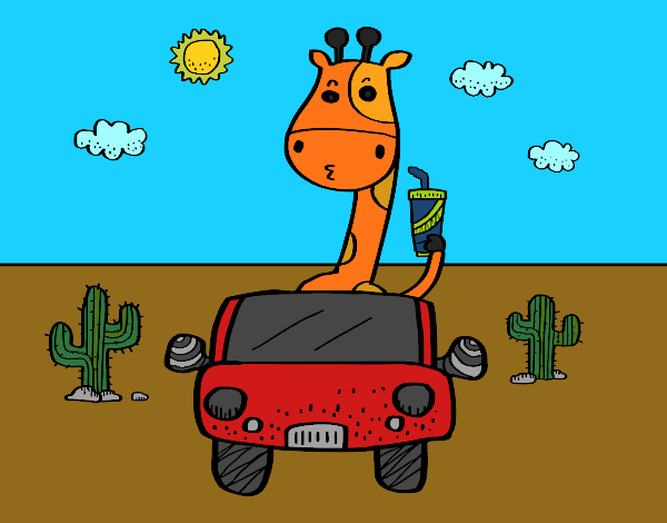 Desenho Girafa de condução pintado por ANALUMA 