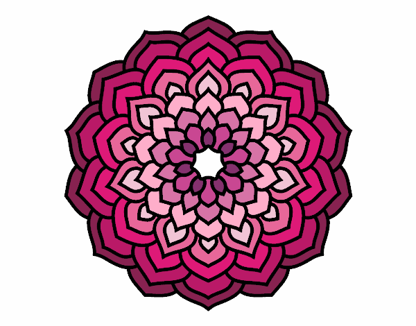 Desenho Mandala pétalas de flores pintado por lumaa
