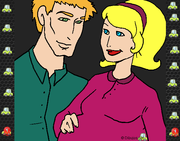 Desenho Pai e mãe pintado por ANALUMA 