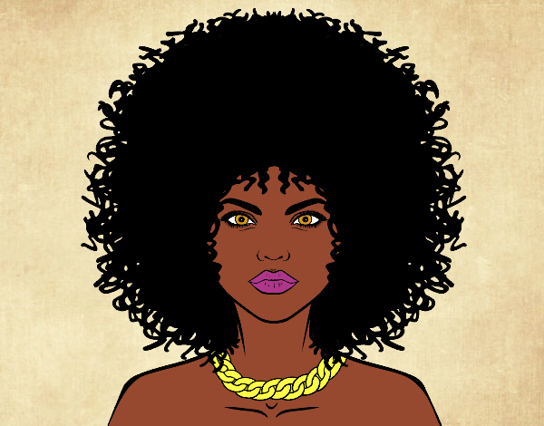 Desenho Penteado afro pintado por Anninha09