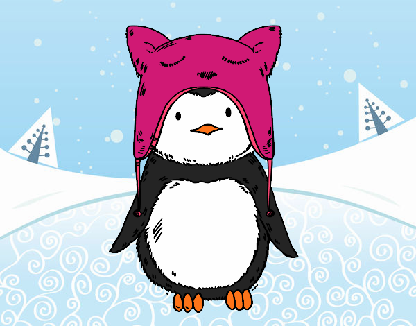 Desenho Pinguim com chapéu engraçado pintado por ANALUMA 