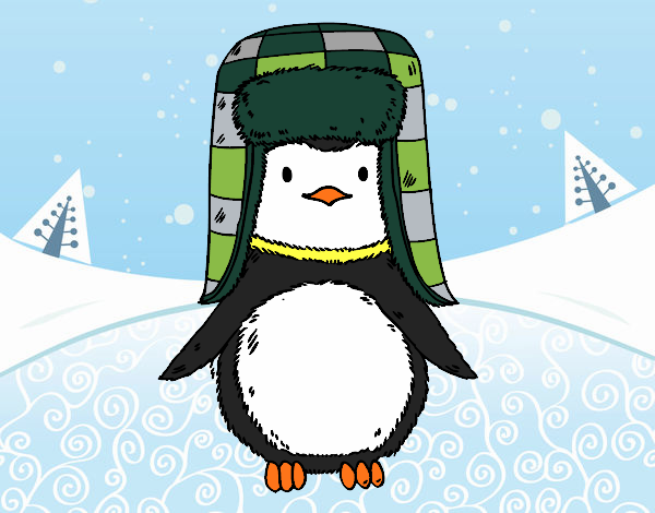 Desenho Pinguim com chapéu pintado por ANALUMA 