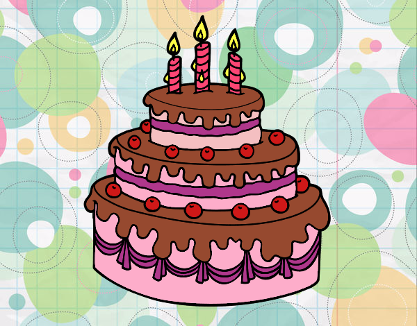 Desenho Torta de Aniversário pintado por Anninha09