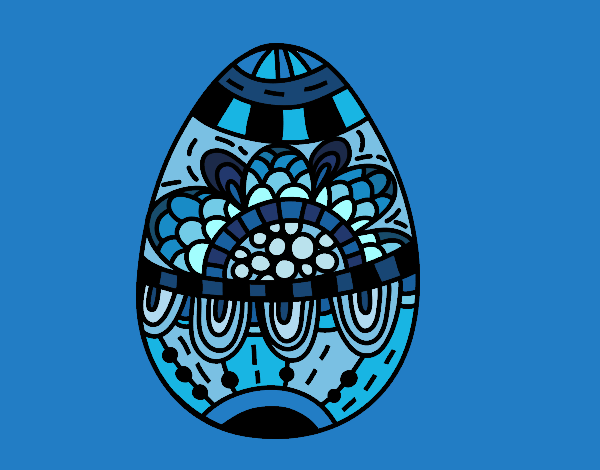 Desenho Um ovo de páscoa floral pintado por LadyMcm