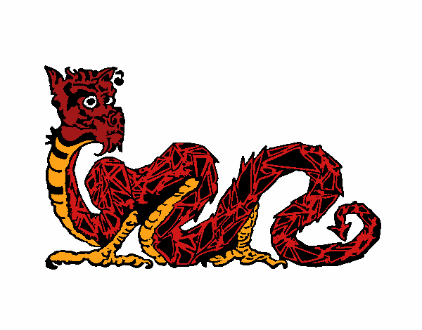 Desenho Dragão oriental pintado por LadyMcm