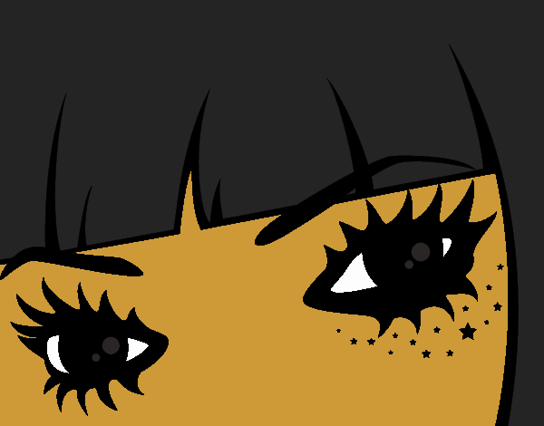 Desenho Emo olhos pintado por Jujuli