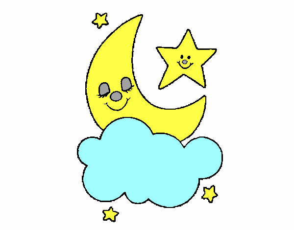 Lua e estrelas