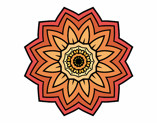 Desenho Mandala flores de girassol pintado por k4katy