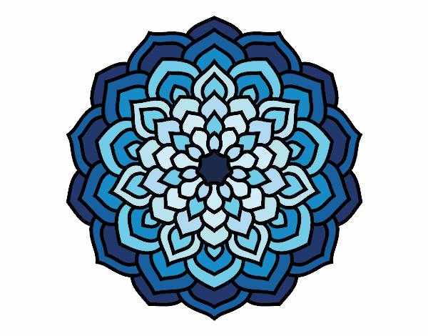Desenho Mandala pétalas de flores pintado por k4katy