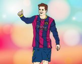 Desenho Messi Barça pintado por Mayumicris