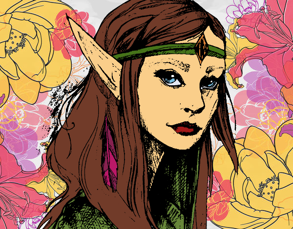 Desenho Princesa elfo pintado por LadySun