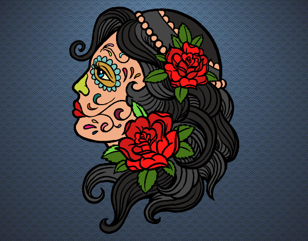 Desenho Tatuagem de Catrina pintado por ANALUMA 