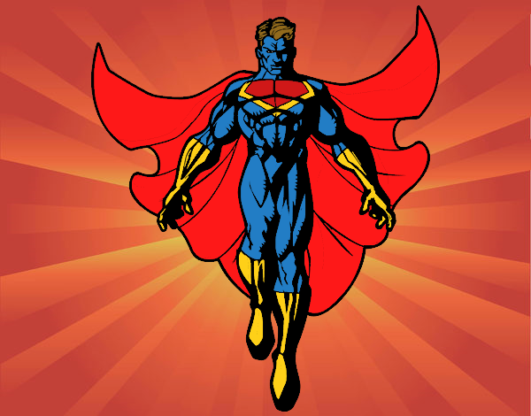 Desenho Um Super herói a voar pintado por LadyMcm