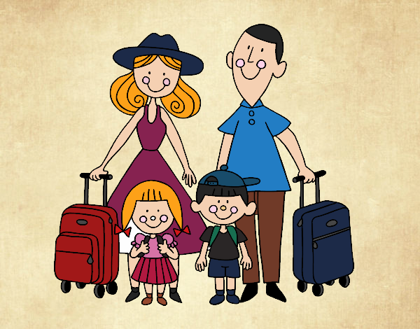 Desenho Uma família de férias pintado por Anninha09