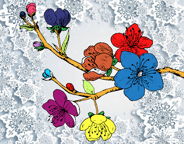 Desenho Filial da cereja pintado por lohmann