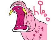Desenho Hipopótamo com a boca aberta pintado por TUTHU
