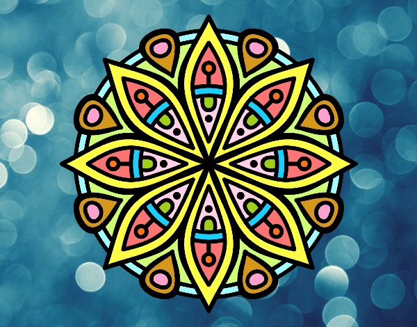 Desenho Mandala para a concentração pintado por liumoria