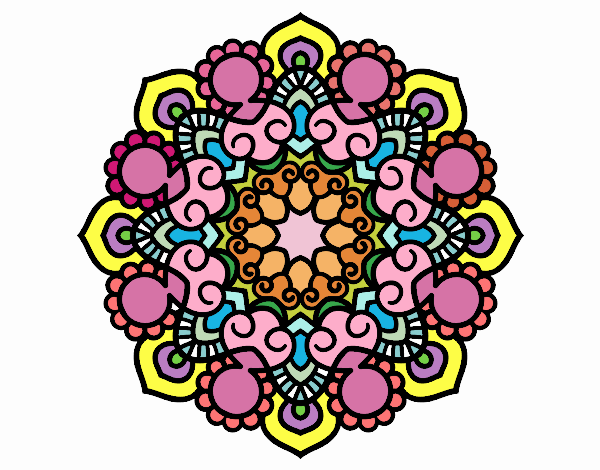 Desenho Mandala reunião pintado por liumoria