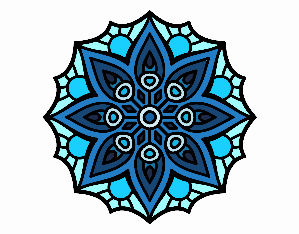 Desenho Mandala simetria simples pintado por Jujuli