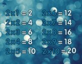 Tabuada de Multiplicação do 2