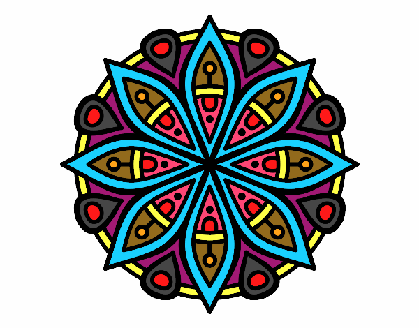 Desenho Mandala para a concentração pintado por Emy2018