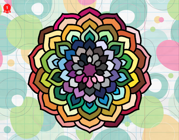 Desenho Mandala pétalas de flores pintado por mah10