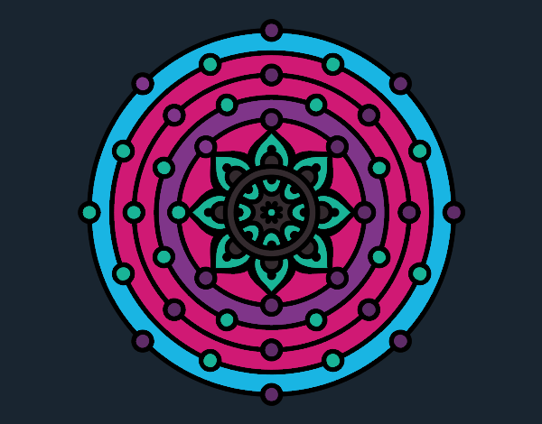 Desenho Mandala sistema solar pintado por caifas