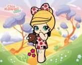 Desenho Menina kawaii com sorvete pintado por aninha8888