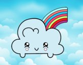 Desenho Nuvem com arco-íris de Kawaii pintado por aninha8888