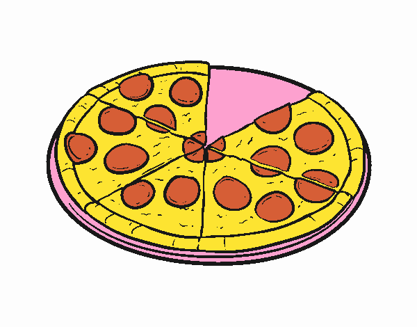 Desenho Pizza italiana pintado por Nathyye