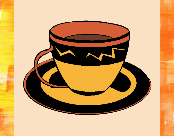 Desenho Taça de café pintado por Craudia