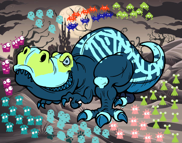 Desenho Tyrannosaurus Rex pintado por Nanolobo 