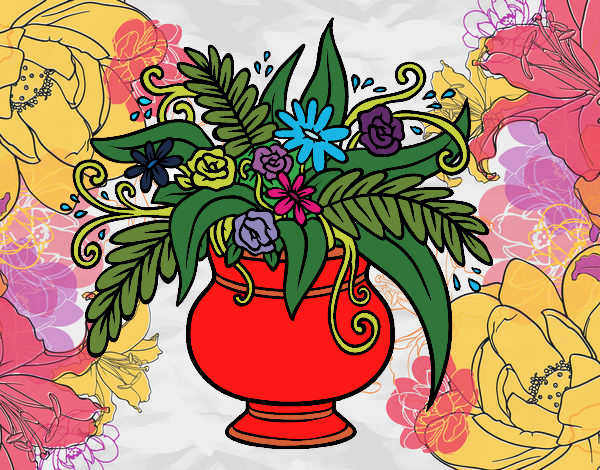 Desenho Um vaso com flores pintado por mah10