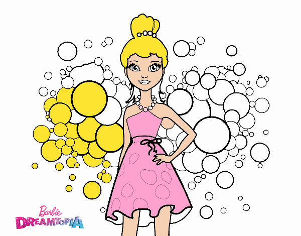 Desenho Barbie Princesa cor de rosa pintado por Maysaleite
