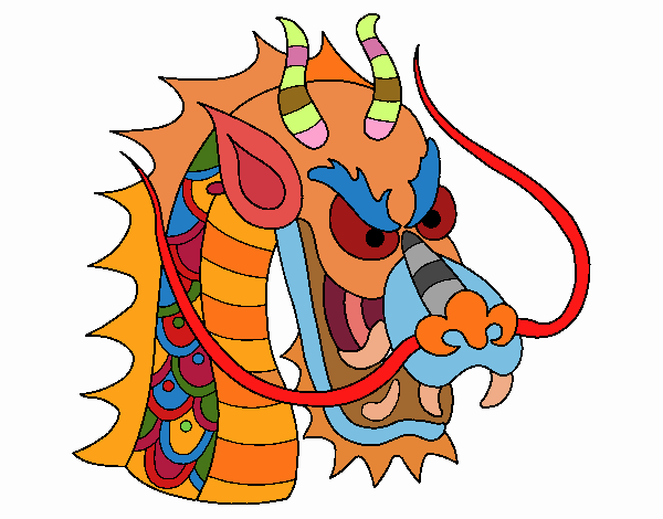 Desenho Cabeça de dragão pintado por kellyalmei