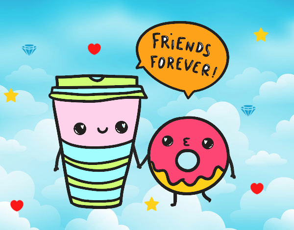 Desenhos para colorir de melhores amigas 