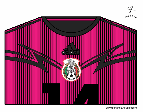 Desenho Camisa da copa do mundo de futebol 2014 do México pintado por Miqueias