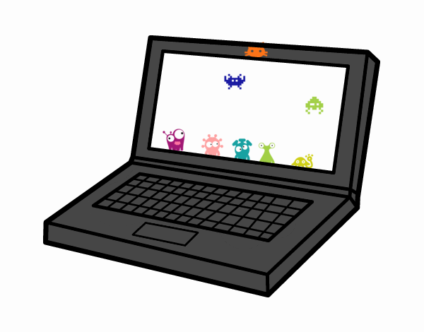 Desenho Computador portátil pintado por Sonica