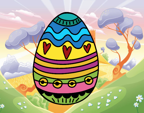 Desenho Decoração de ovos de Páscoa pintado por kellyalmei