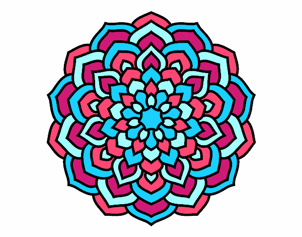 Desenho Mandala pétalas de flores pintado por kellyalmei