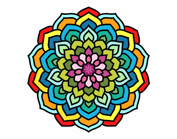 Desenho Mandala pétalas de flores pintado por anamariac