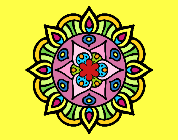 Desenho Mandala vida vegetal pintado por anamariac