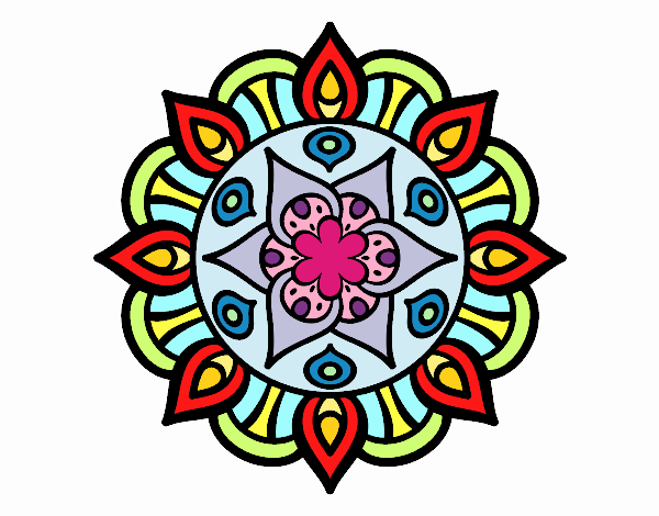Desenho Mandala vida vegetal pintado por benytri