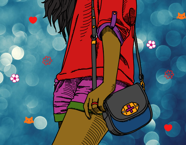 Desenho Menina com saco pintado por Kapytu